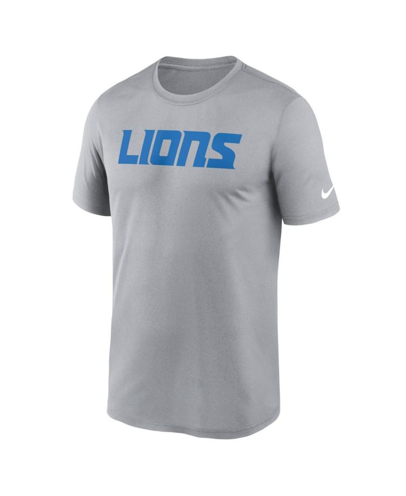 Men's Heather Gray Detroit Lions Primetime Legend Wordmark Performance T-Shirt