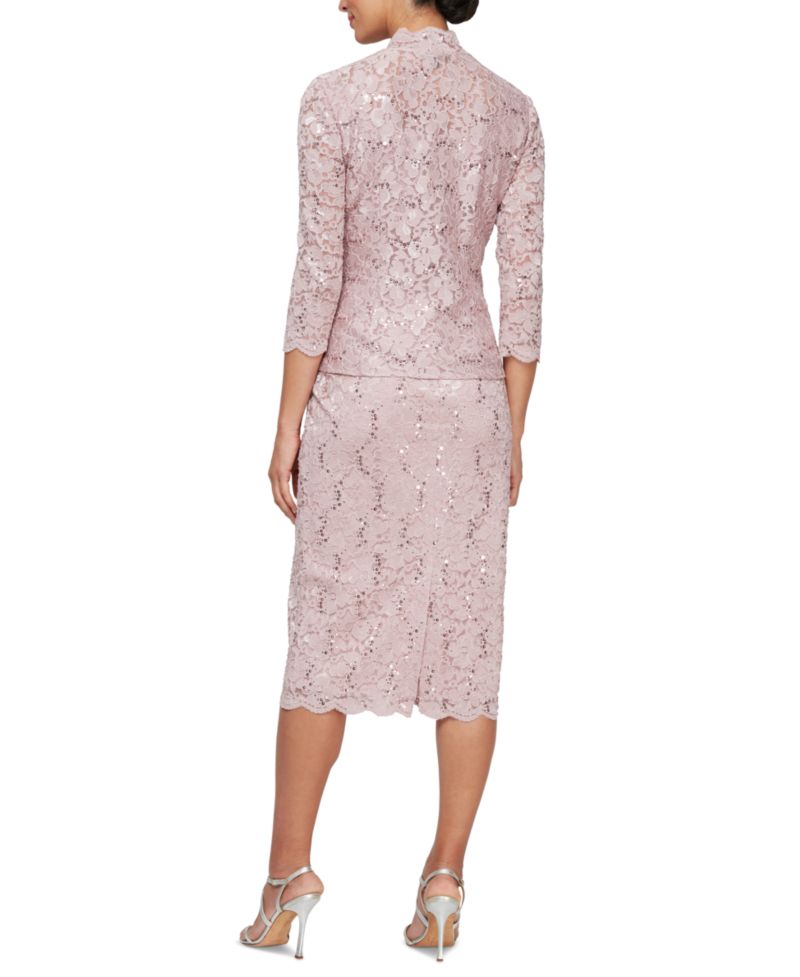 Women's 2-Pc. Lace Jacket & Midi Dress Set