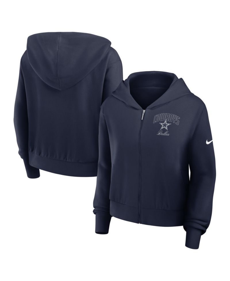 Women's Navy Dallas Cowboys Primetime Full-Zip Hoodie