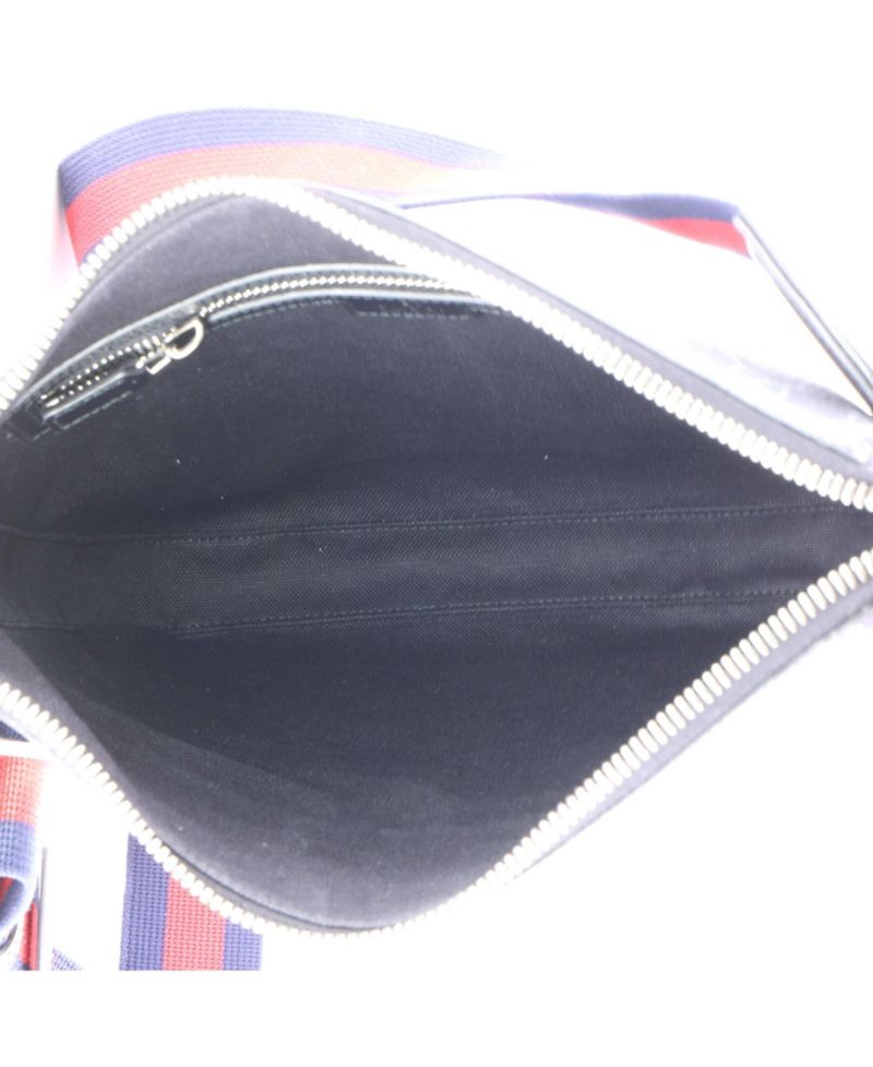 Medium Web Strap Front Zip Messenger Bag GG Coated Canvas