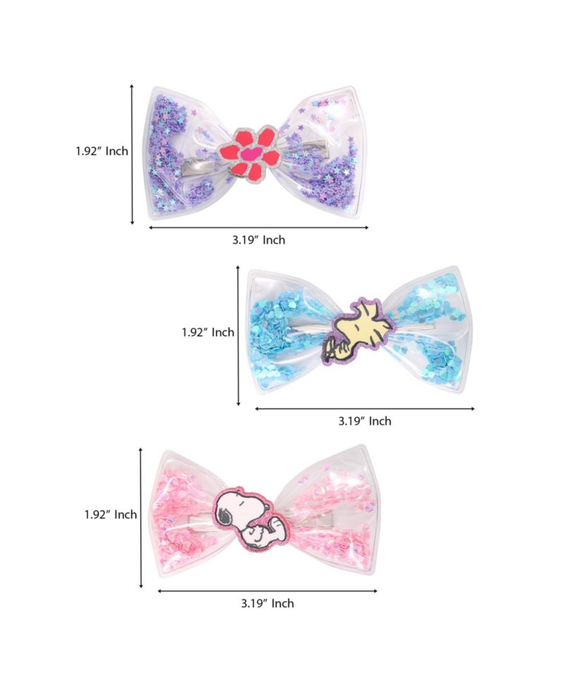 Snoopy Woodstock Shaker Hair Bows 3-Piece Set Official License, Peanuts Gifts, Snoopy Things