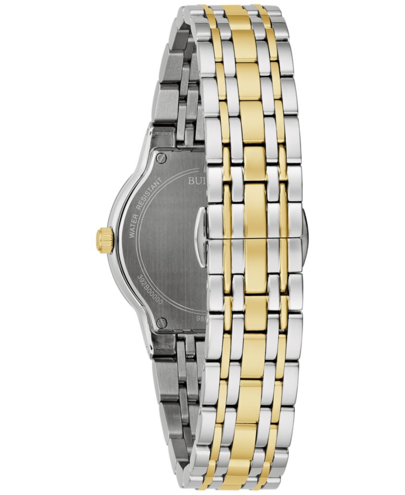 Women's Modern Diamond Accent Two-Tone Stainless Steel Bracelet Watch 30mm