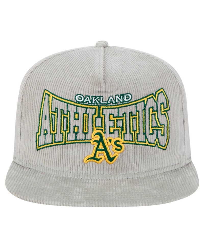 Men's Gray Oakland Athletics Corduroy Golfer Snapback Hat