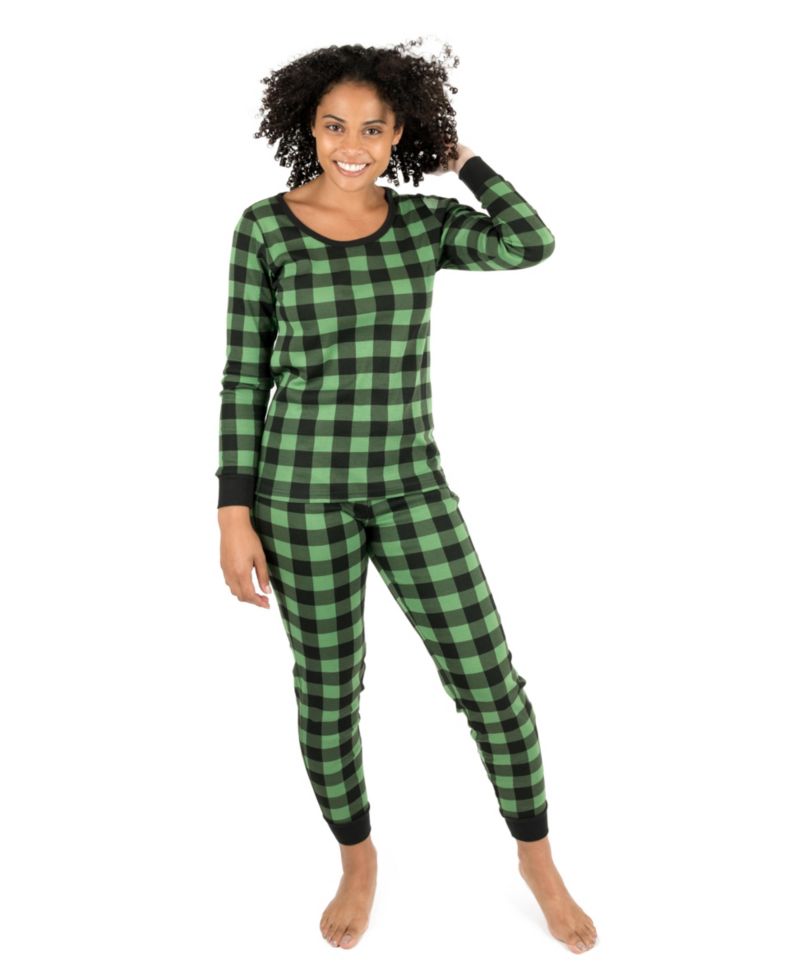 Women’s Two Piece Cotton Plaid Holiday Pajamas