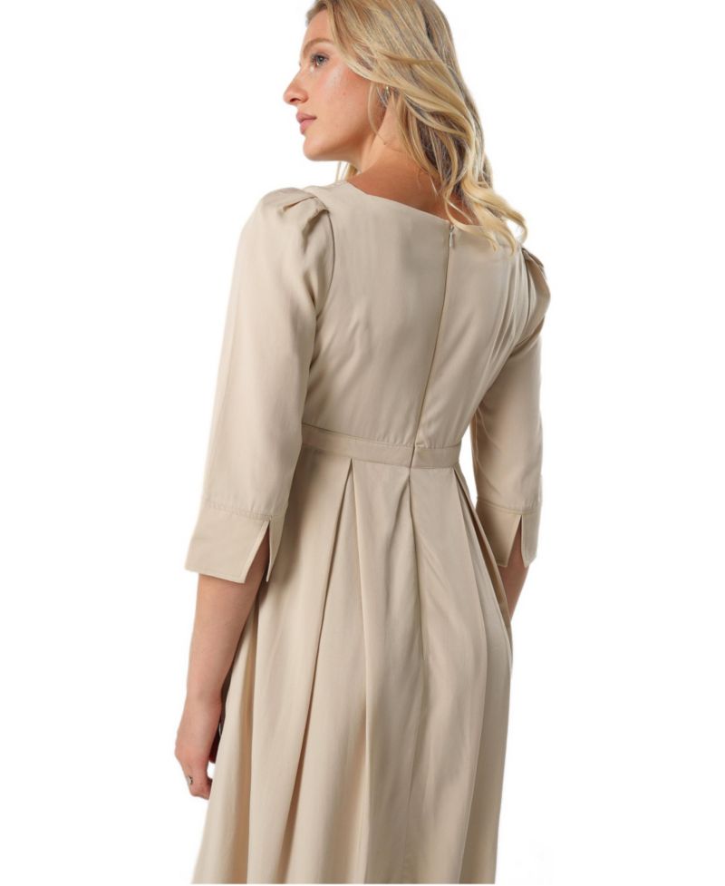 Women's Empire Waist Nursing Midi Tea Dress in TENCEL (Regular & Petite)