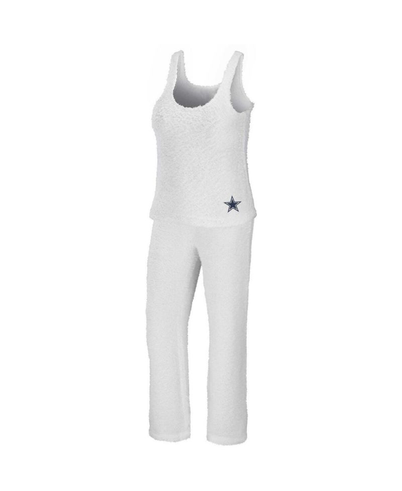 Women's Cream Dallas Cowboys Cozy Scoop Neck Tank Top and Pants Sleep Set