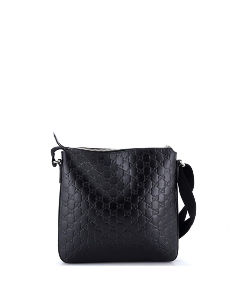 Medium Signature Zip Messenger Bag Guccissima Leather