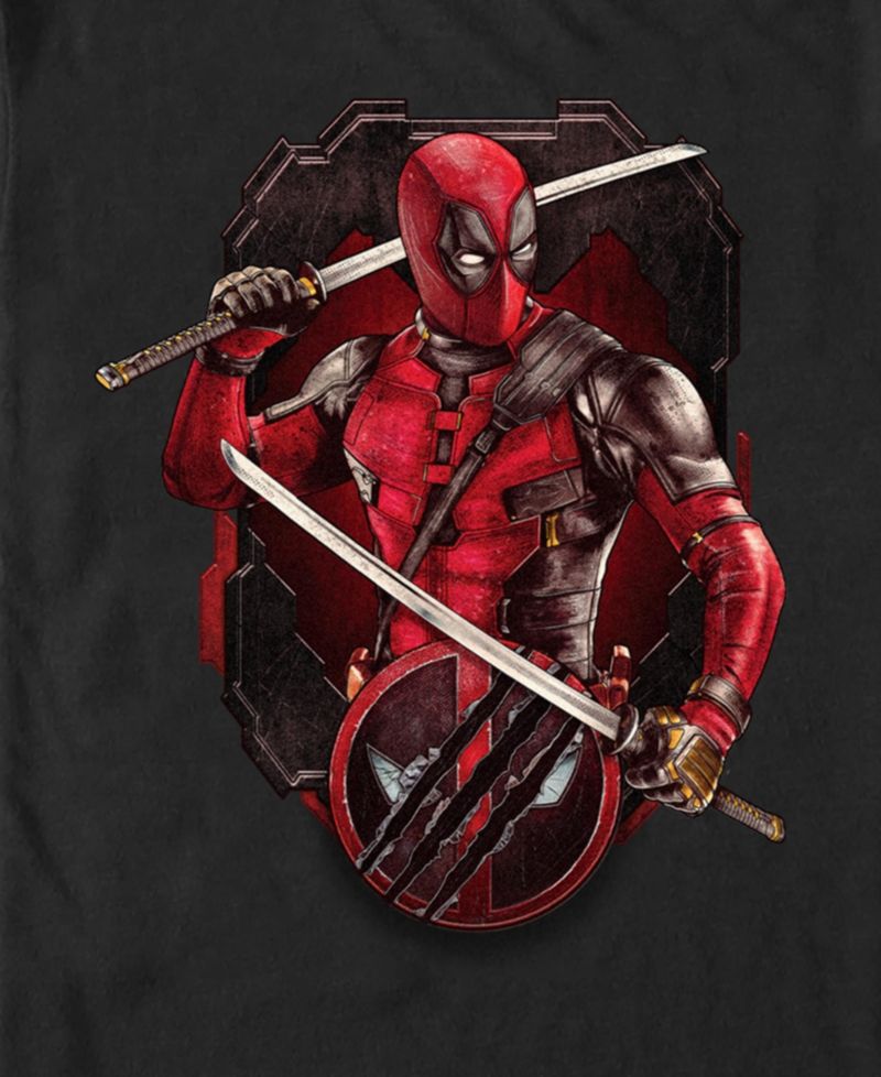 Men's Deadpool Pose Badge Short Sleeve T-Shirt