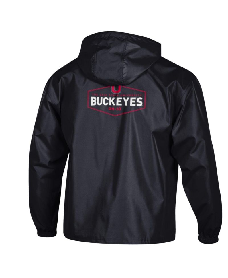 Men's Black Ohio State Buckeyes Delay Packable Half-Zip Jacket
