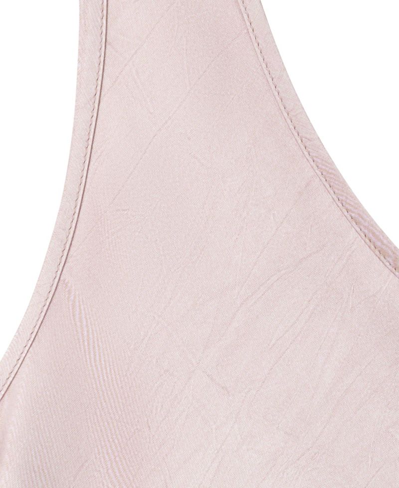 Women's Creased-Effect Satin Scoop-Neck Long Dress