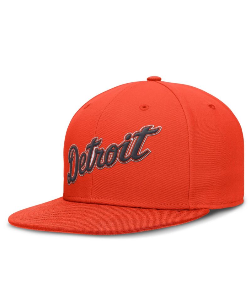 Men's Orange Detroit Tigers Wordmark Dri-FIT Round Bill True Fitted Hat