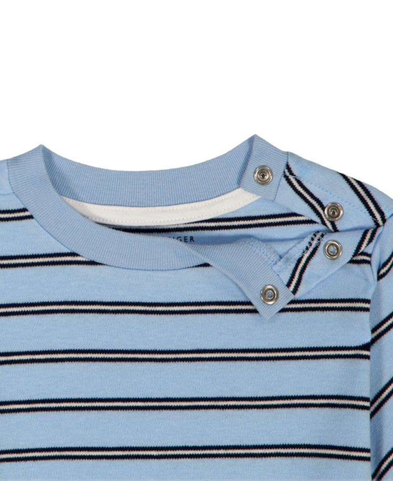 Baby Boys' Striped T-Shirt and Twill Shortalls, 2-Piece Set