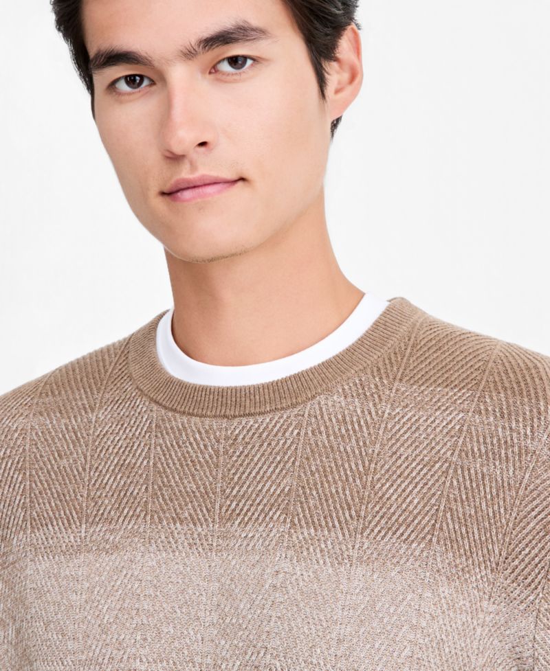 Men's Herr Cotton Gradient-Stripe Crewneck Sweater, Macy's Exclusive