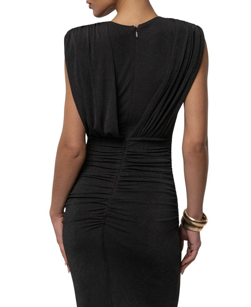 Women's Palma Plunge V-Neck Ruched Sleeveless Maxi Dress