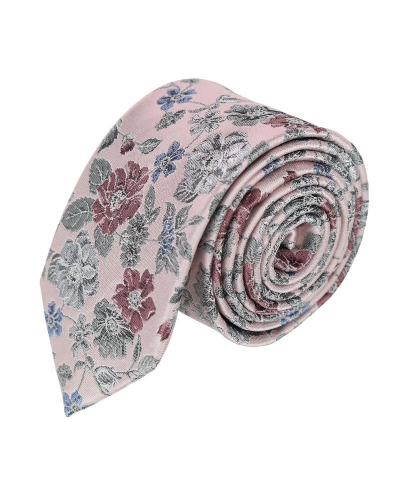 Men's Nico Subtle Vine and Flower Patterned Silk Necktie