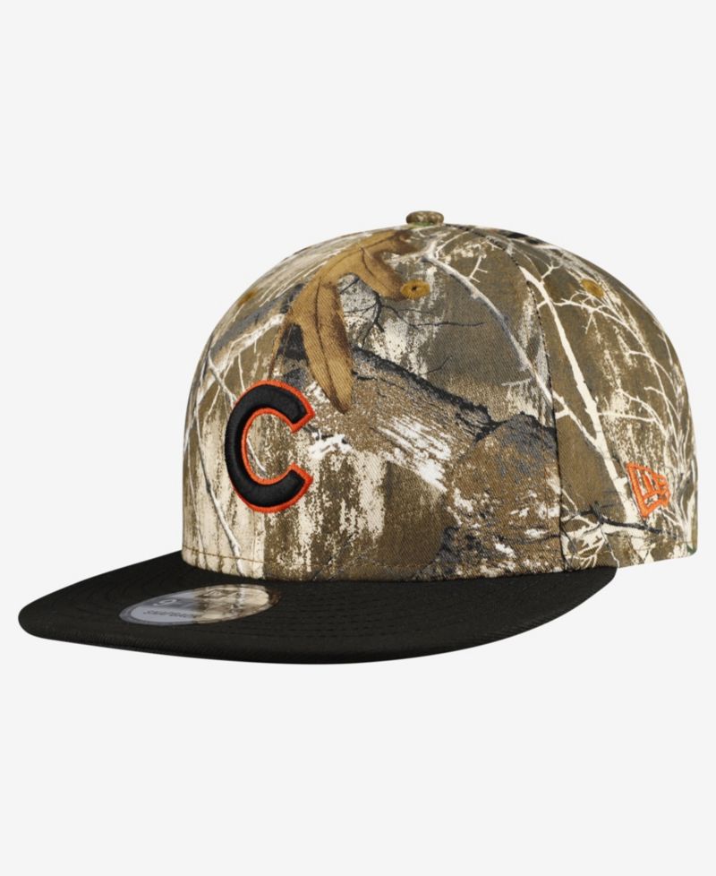 Men's Camo Chicago Cubs Realtree Orange Pop 9FIFTY Snapback Hat