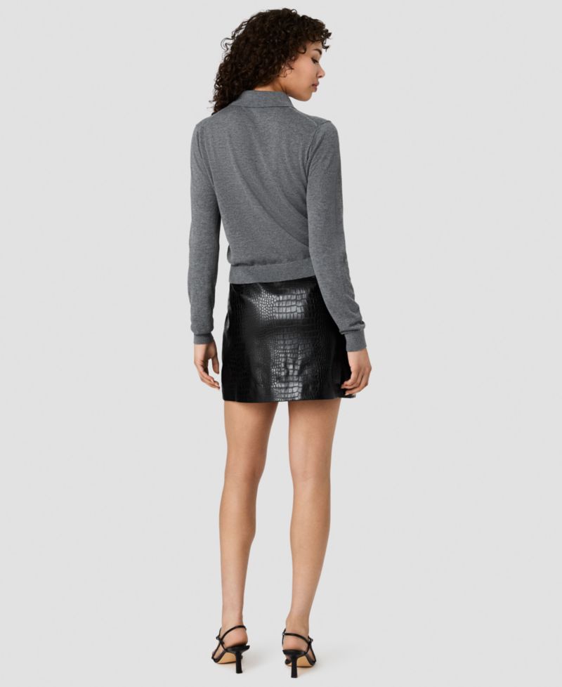 Women's Nola Fine Knit Collared Long-Sleeve Top
