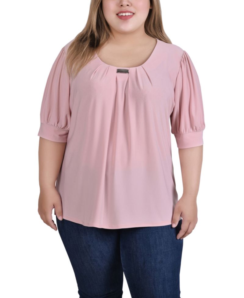 Petite Short Sleeve Balloon Sleeve Top
