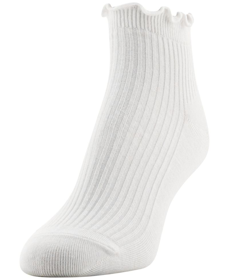 Women's Rib Lettuce Edge Quarter Socks, 6-Pack