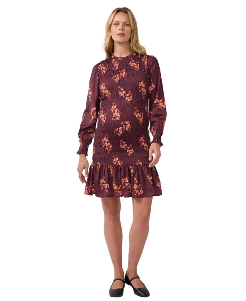 Women's Ingrid + Isabel Long Sleeve Smocked Floral Mini Dress