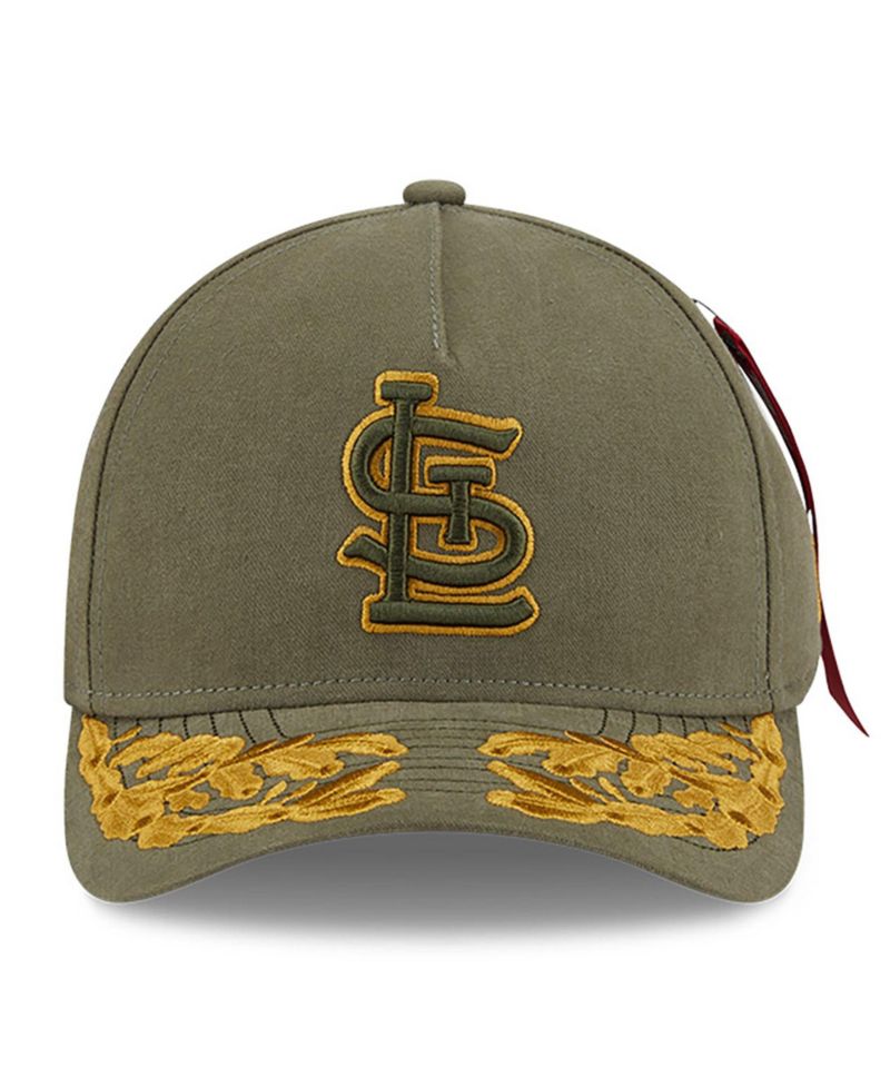 Men's Olive St. Louis Cardinals A-Frame 9FORTY Adjustable Hat