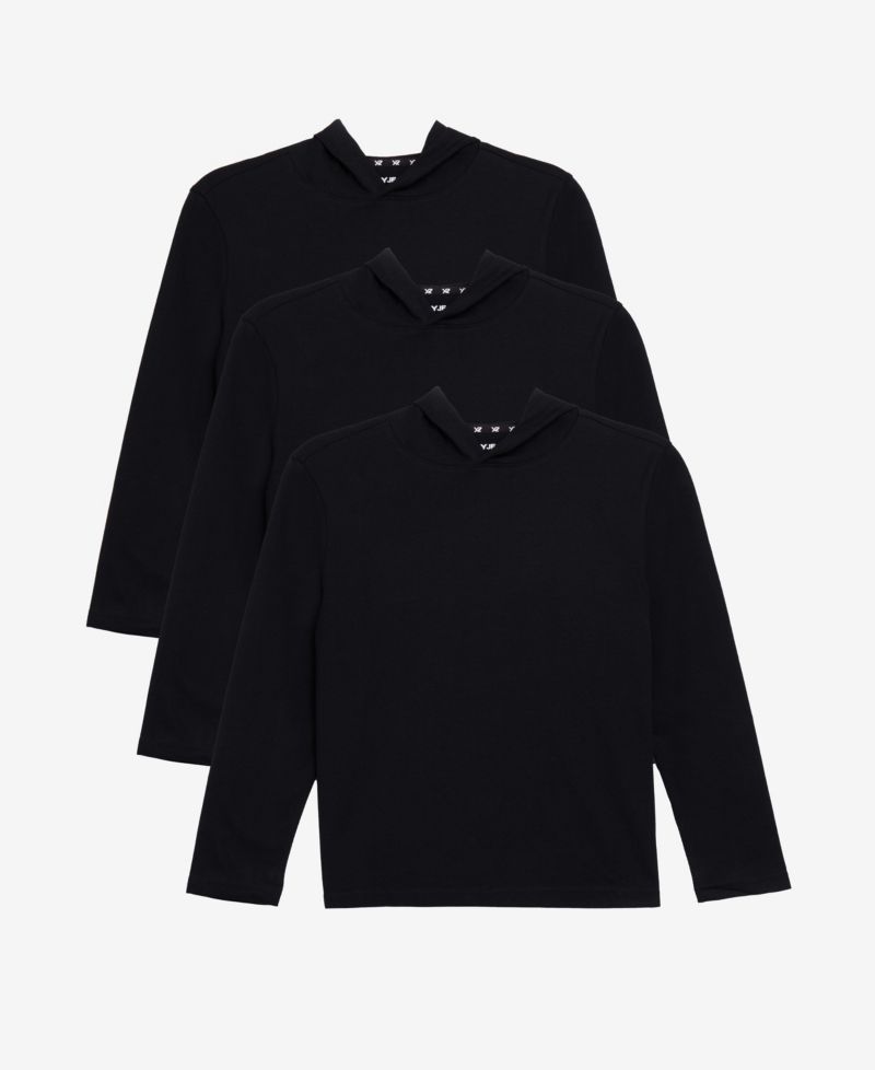 3 Pack Kids And Boys Basic Long Sleeve Hoodie T-Shirts