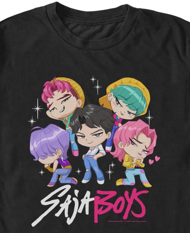 Men's K-Pop Demon Hunters Saja Boys Chibi Group T-Shirt