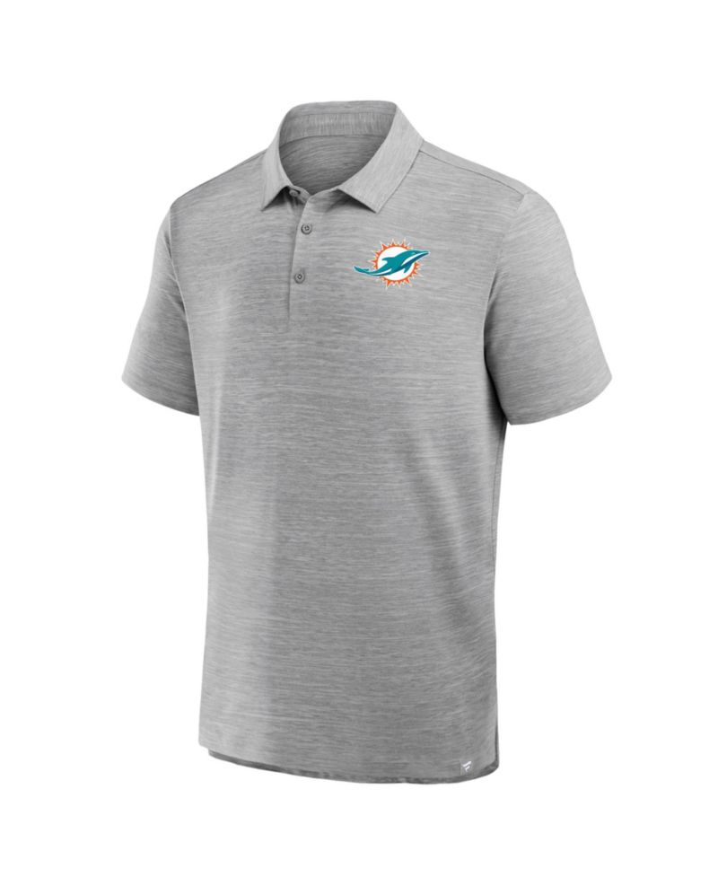 Men's Heather Gray Miami Dolphins Clutch Polo Shirt