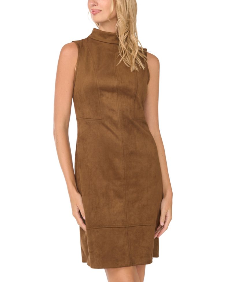 Women's High Neck Princess Seam Midi Dress