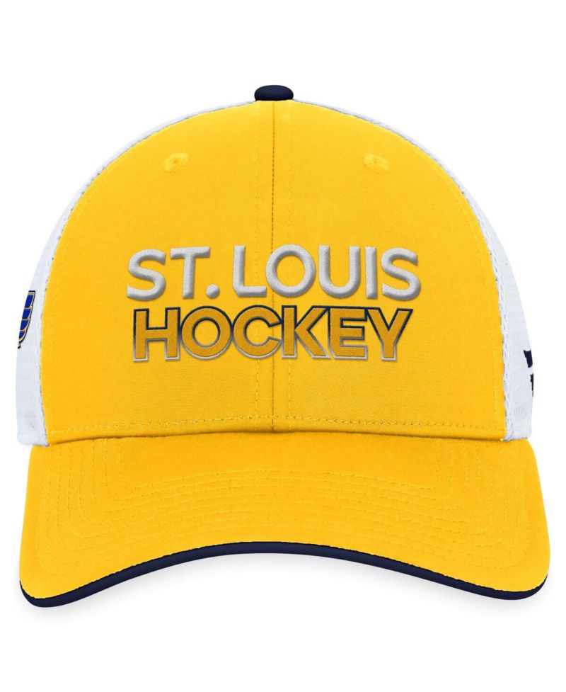 Men's Gold St. Louis Blues Authentic Pro Rink Trucker Adjustable Hat