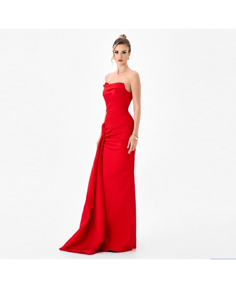 Women's Kerry Strapless Pleated Sash Gown
