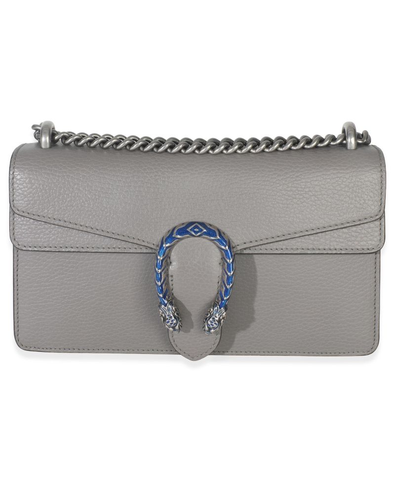 Dusty Grey Pebbled Calfskin Small Dionysus Shoulder Bag