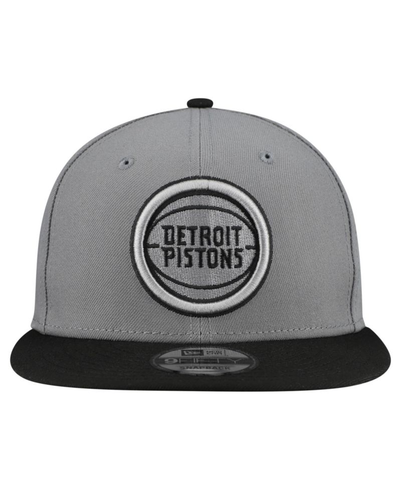 Men's Gray Detroit Pistons Core Logo Storm Gray Two-Tone 9FIFTY Snapback Hat