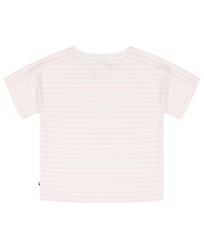 Girls' 7-16 Round Neck Stripe T-Shirt