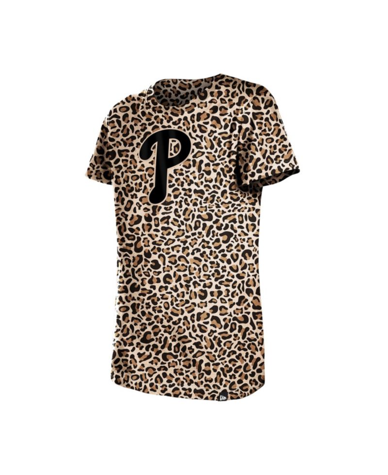 Big Girls Brown Philadelphia Phillies Leopard T-Shirt