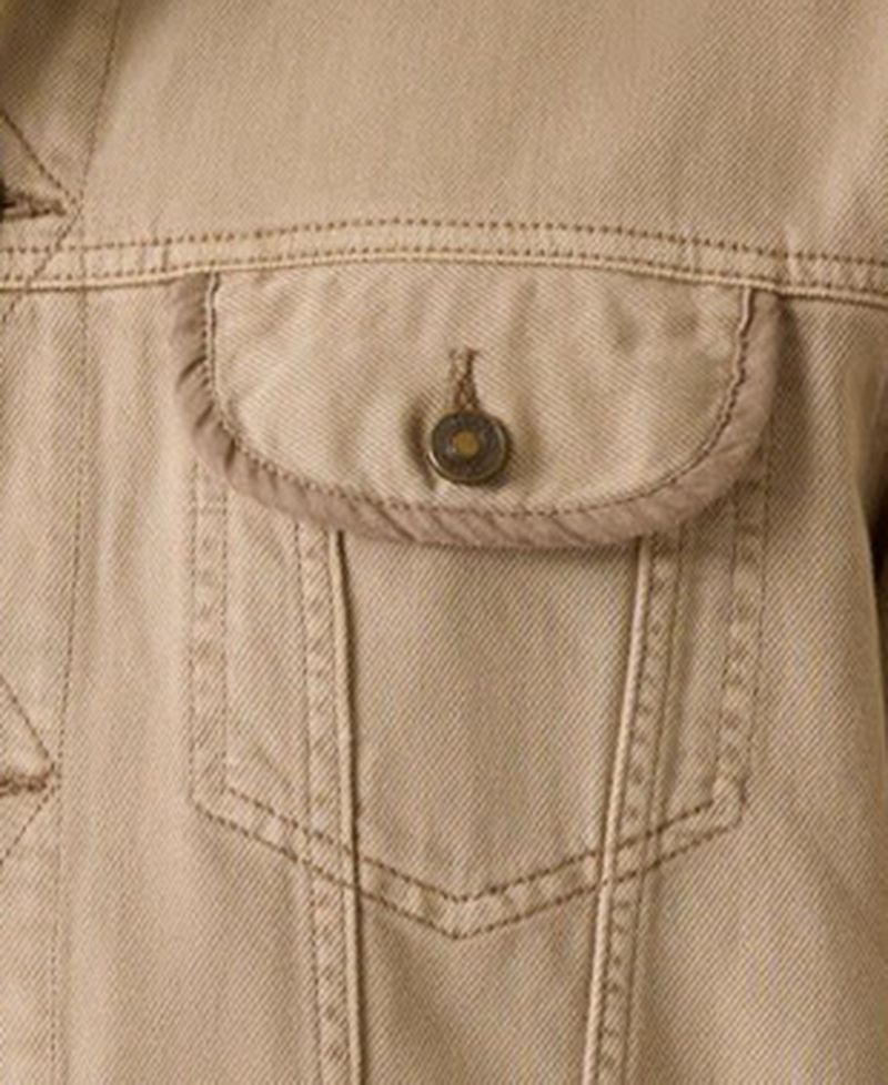 Men's Denim-Inspired Silhouette with Front Flap Pockets Jacket