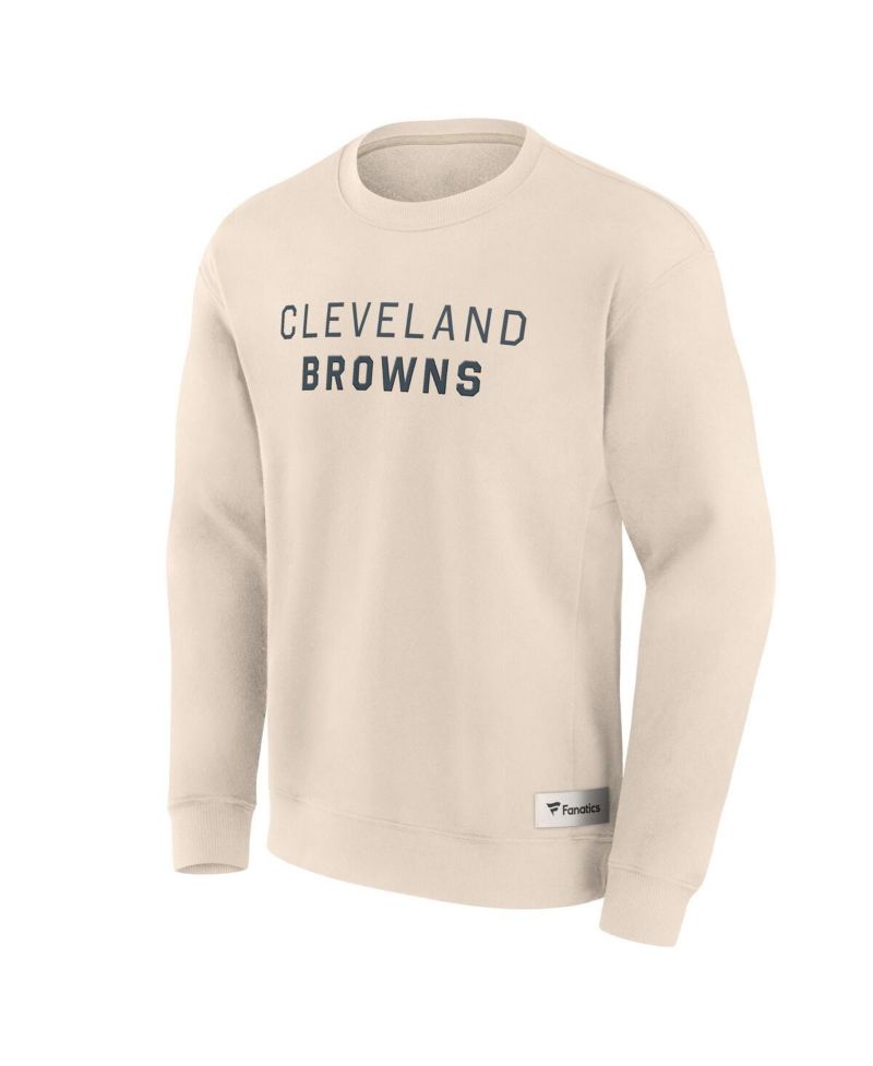 Men's Cream Cleveland Browns Elements Future Ground Lettering Pullover Sweatshirt