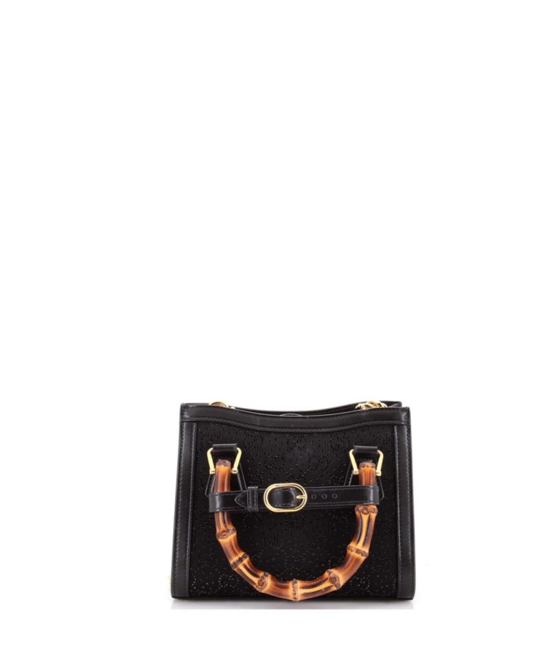 Mini Diana NM Bamboo Handle Tote Crystal Embellished GG Canvas