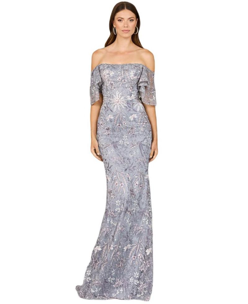 Women's Elegant Off Shoulder Embellished Gown
