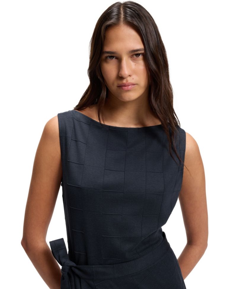BOSS by Women's Slim-Fit Checked Jersey Dress