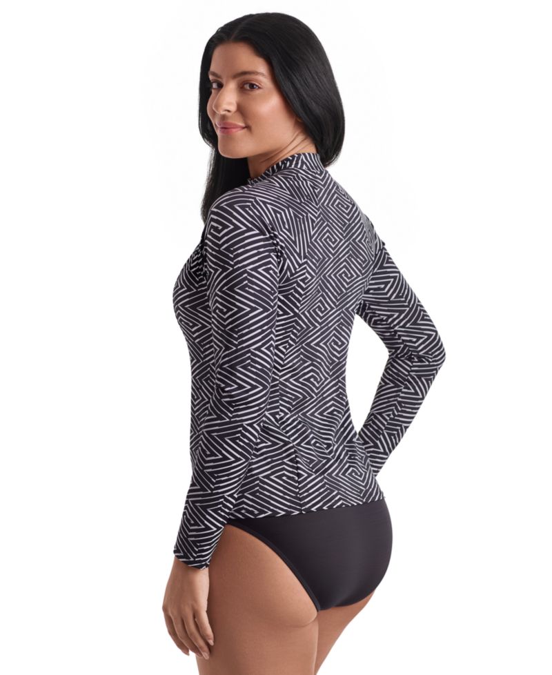 Women's Sport Long-Sleeve Swim Cover-Up Shirt