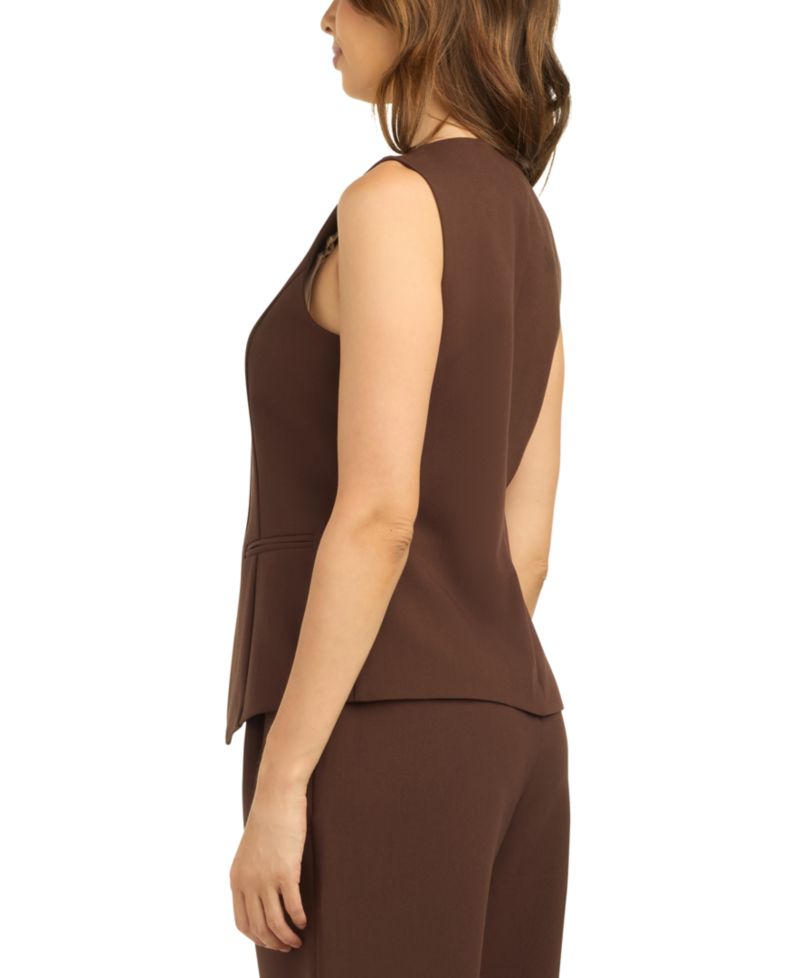 Juniors' Asymmetrical Soft Stretch Twill Vest