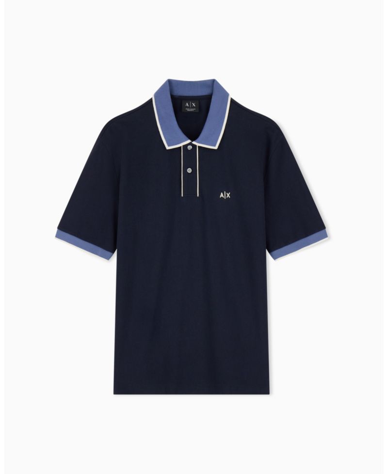 Men's Pique Color Block Tipping Polo Shirt