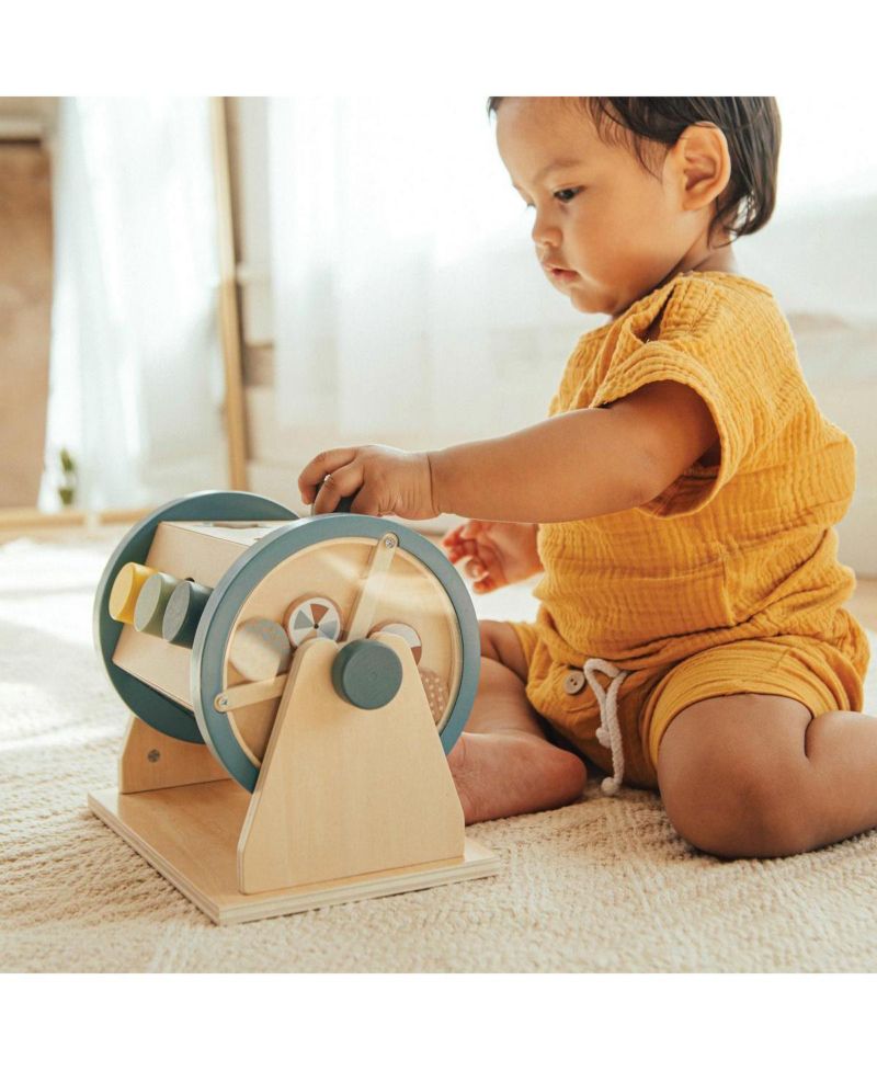 Baby Wooden Activity Roller Tummy-Time Shape Sorter Toy