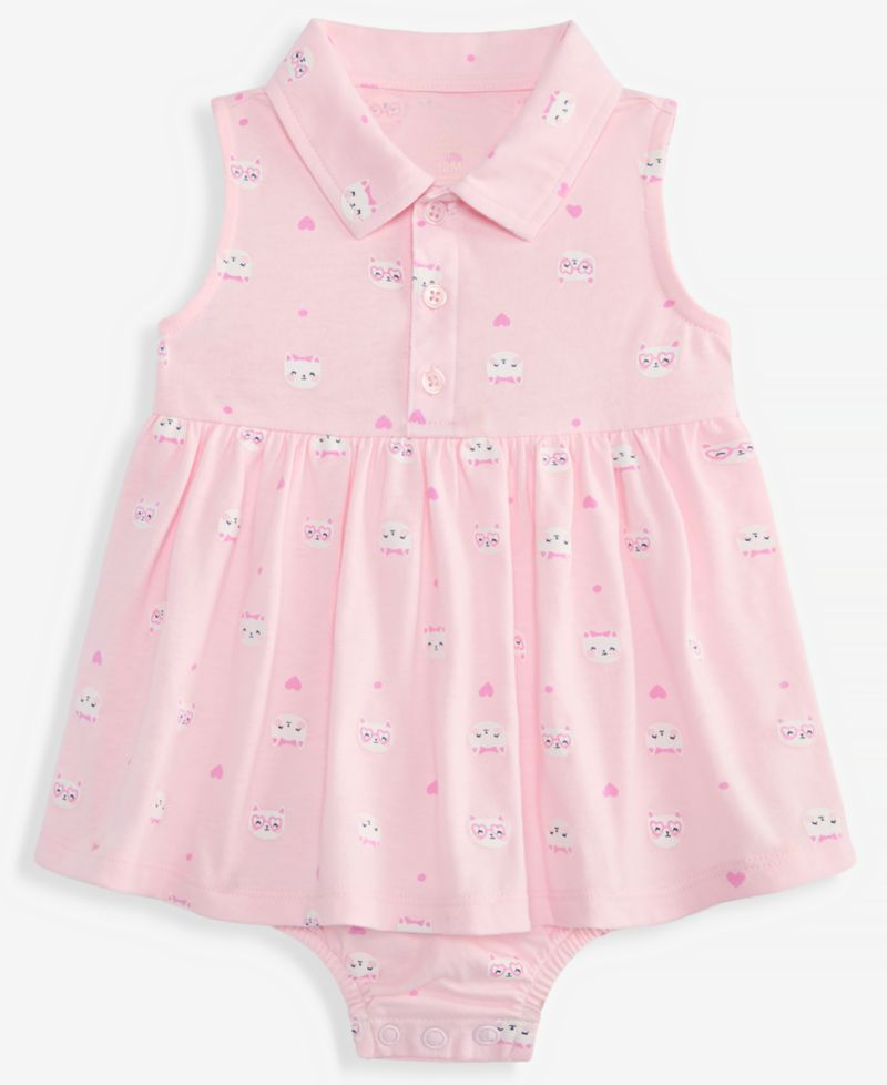 Baby Girls' 0M-24M Striped Cat Skirted Sunsuit