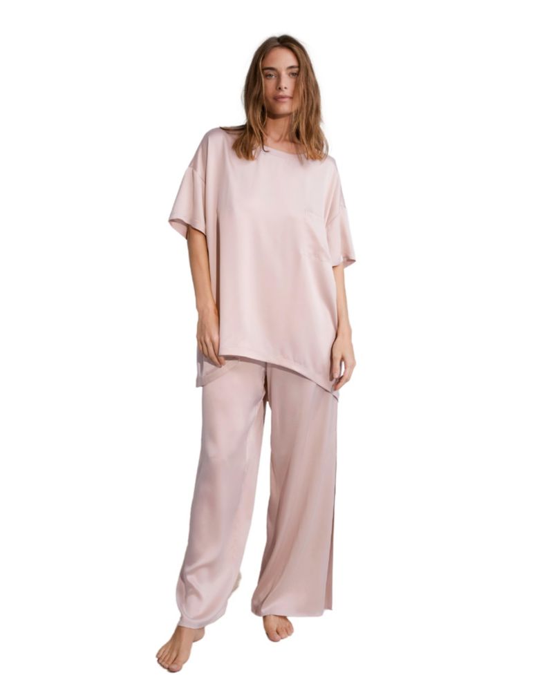 Women's Short-Sleeve Oversized Tee and Pants, 2-Piece Set