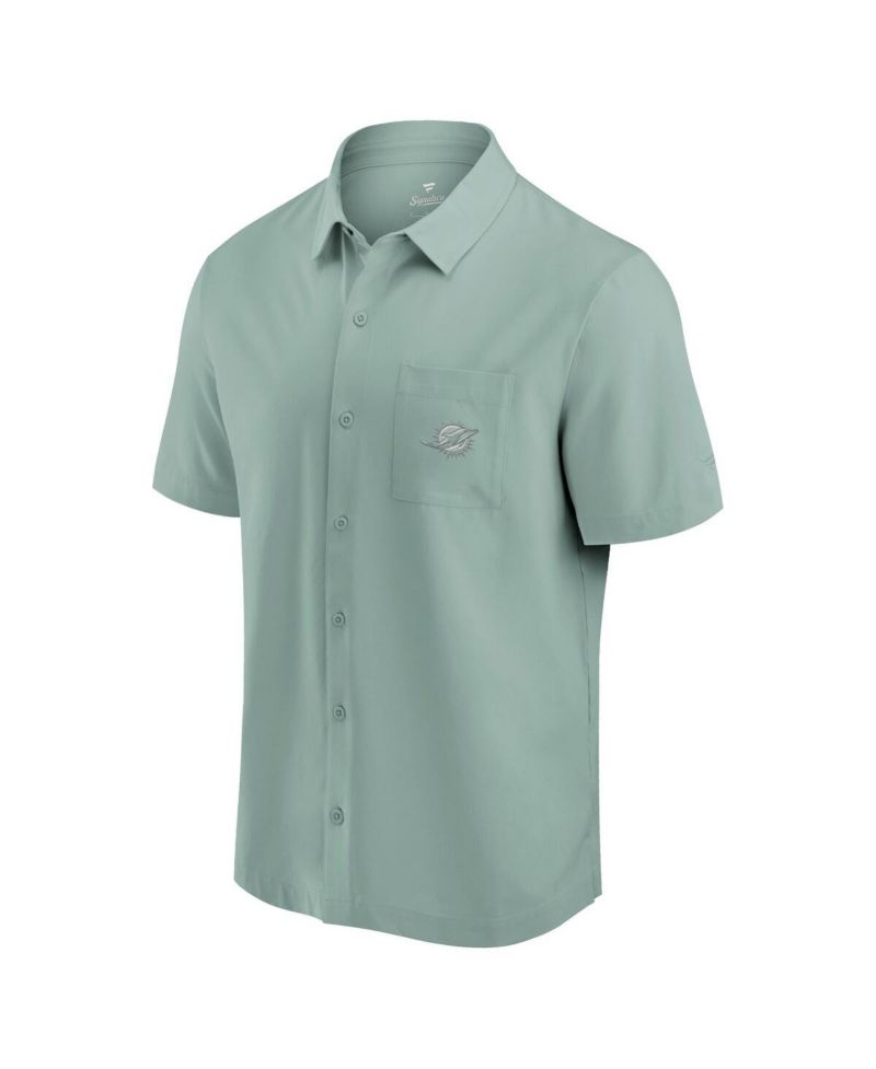 Men's Mint Miami Dolphins Front Office Button-Up Shirt