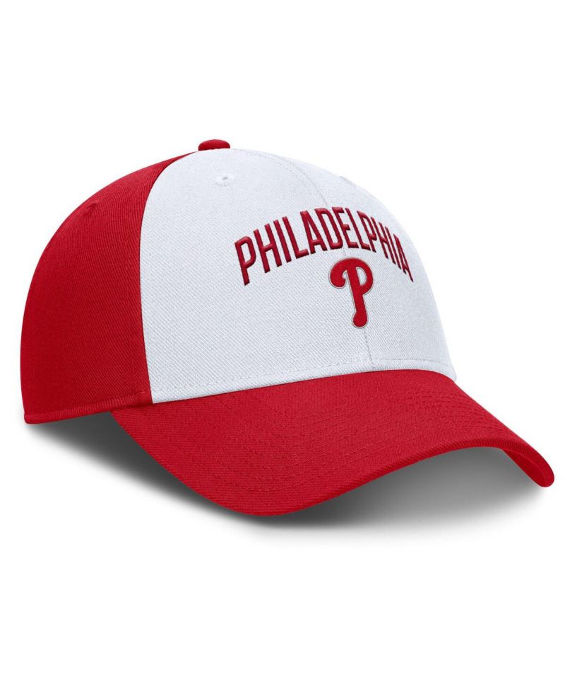 Men's White/Red Philadelphia Phillies Club Performance Adjustable Hat
