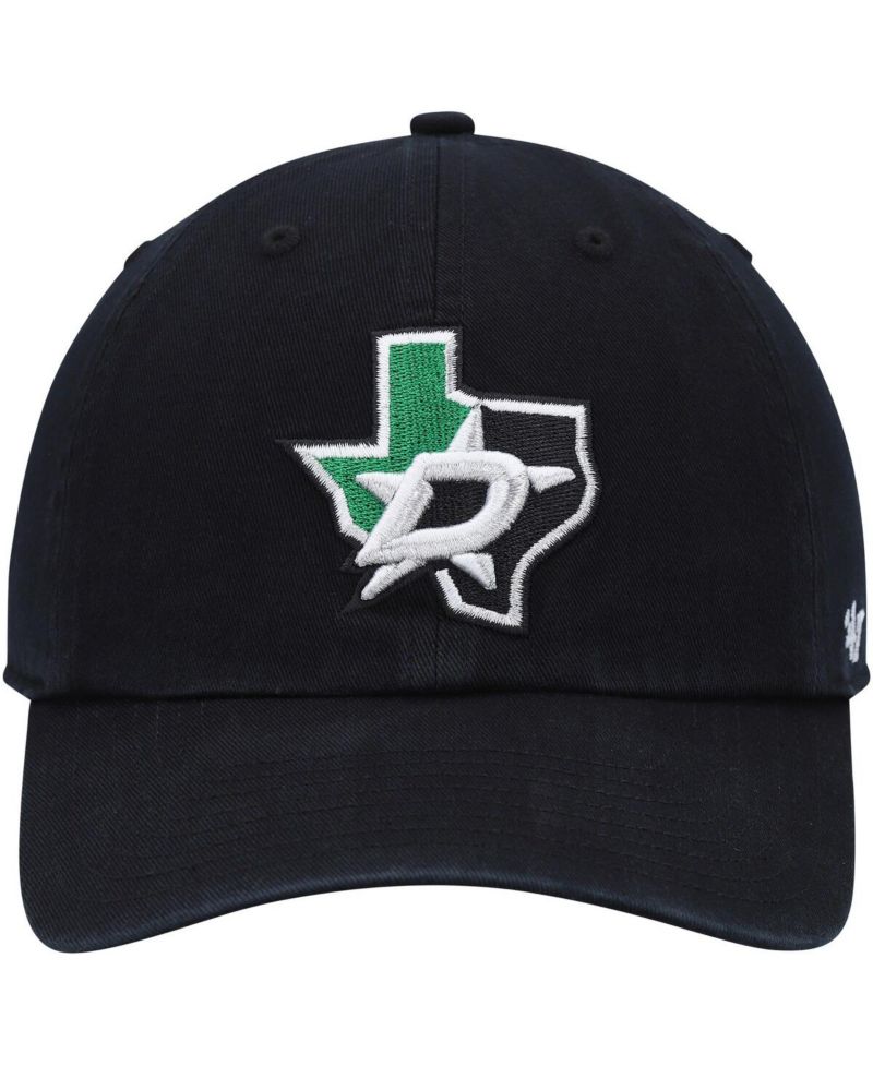 Men's Black Dallas Stars Clean Up Adjustable Hat