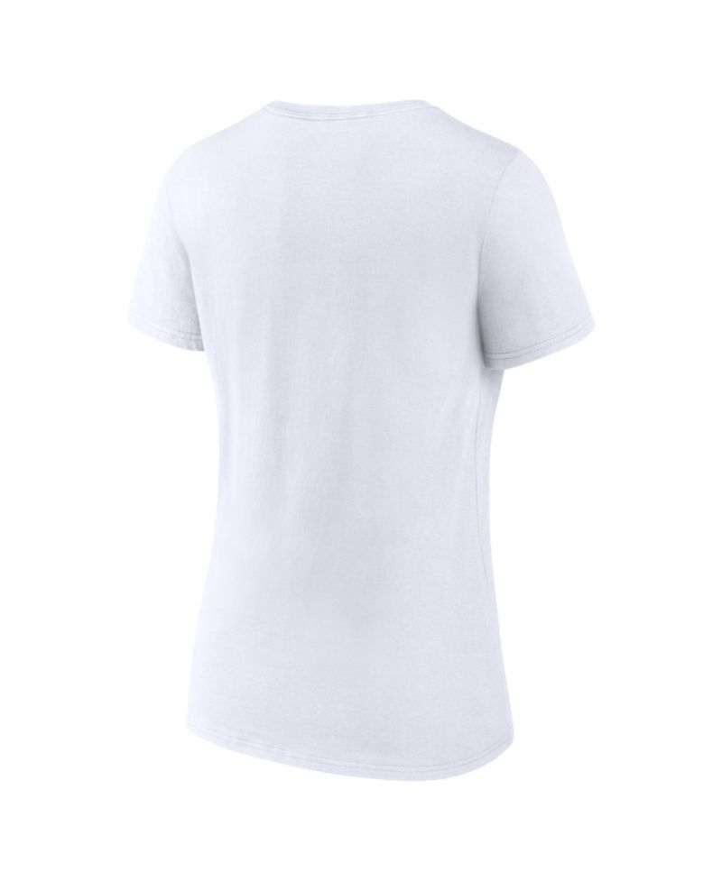 Women's White New York Knicks 2026 NBA Finals Champions Hometown V-Neck T-Shirt